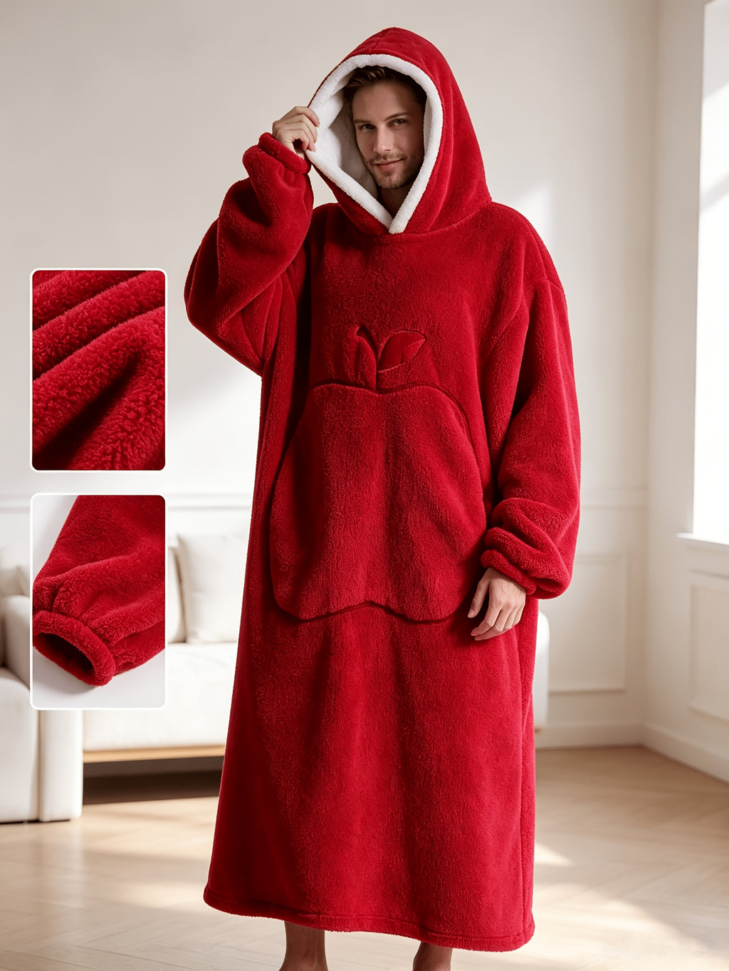 Wearable Blanket Hoodie | Oversized Hooded Polyester Knit, Multiple Colors