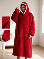 Wearable Blanket Hoodie | Oversized Hooded Polyester Knit, Multiple Colors
