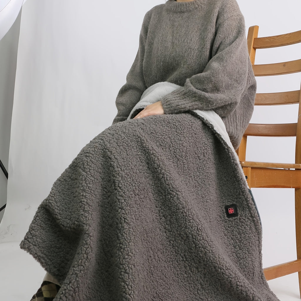 USB heated faux-fur blanket detail 8