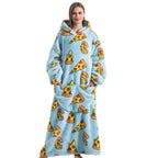 Wearable Blanket Hoodie | Printed Plush Design With Large Pocket, Polyester Flannel