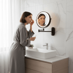 LED Magnifying Mirror with rechargeable wall-mounted design — product image 2