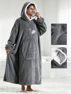 Wearable Blanket Hoodie | Oversized Hooded Polyester Knit, Multiple Colors