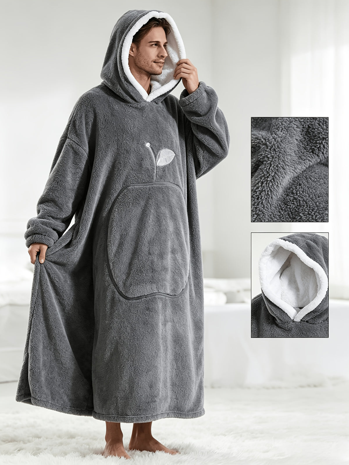 Wearable Blanket Hoodie | Oversized Hooded Polyester Knit, Multiple Colors