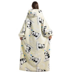 Wearable Blanket Hoodie | Printed Plush Design With Large Pocket, Polyester Flannel