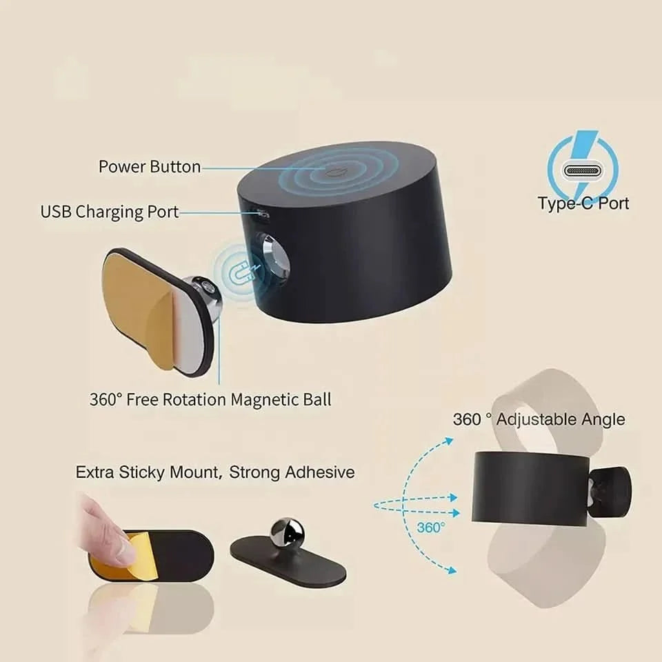 Rotatable LED Wall Light with rechargeable magnetic fixture — product image 7