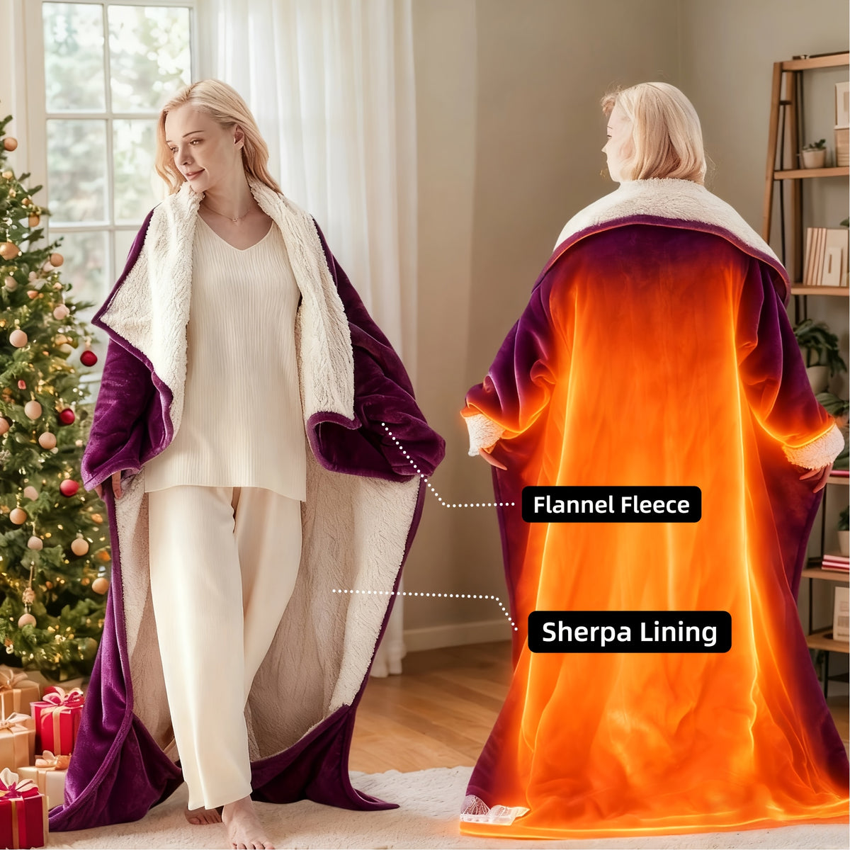 Wearable heated throw blanket 5