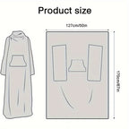 Wearable TV Blanket | Sleeves And Front Pocket, Polyester Flannel, Black Or Blue