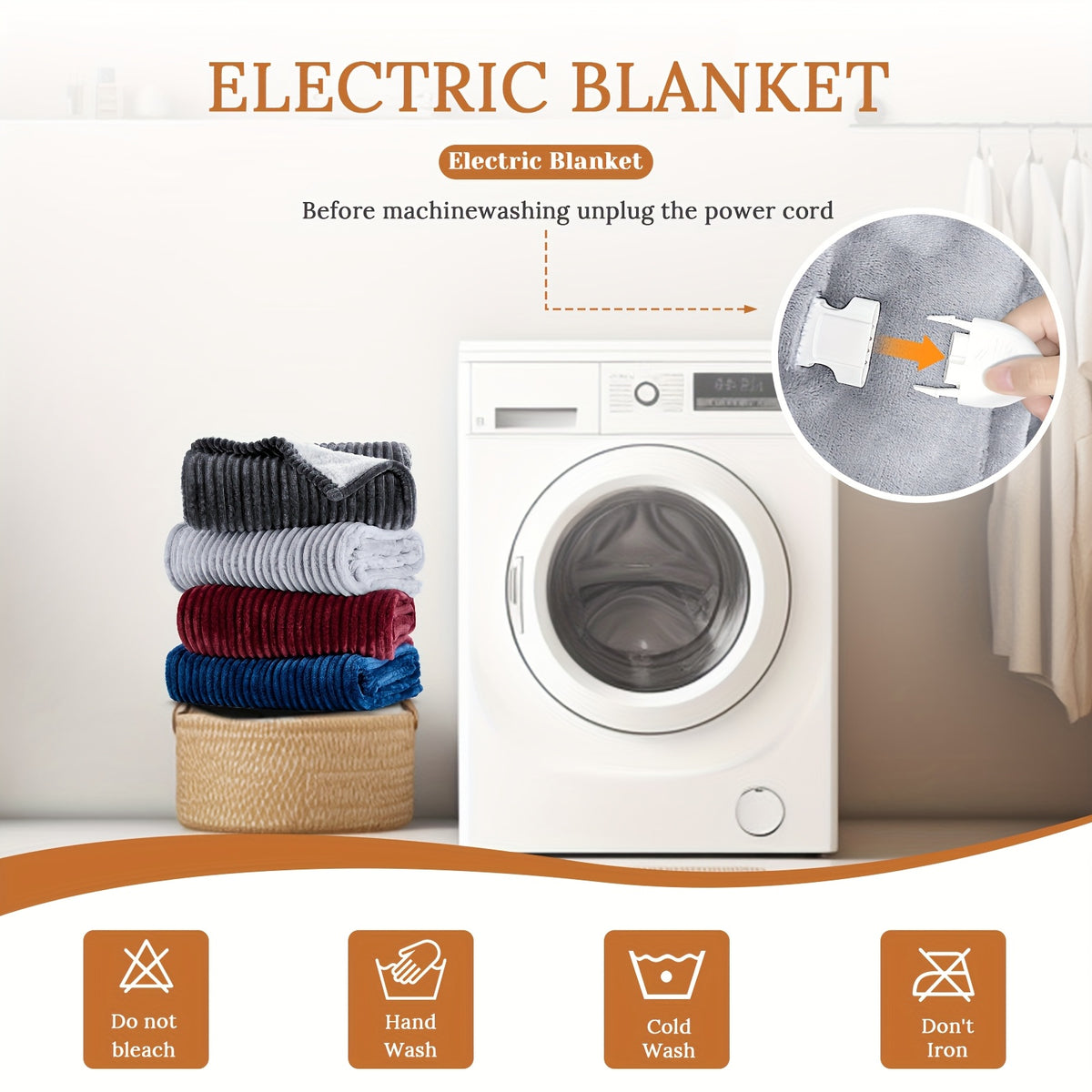 Heated flannel throw blanket feature