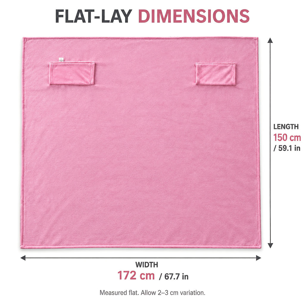 Wearable Blanket | Long Flannel Design With Double Pockets, Polyester, Multiple Colors