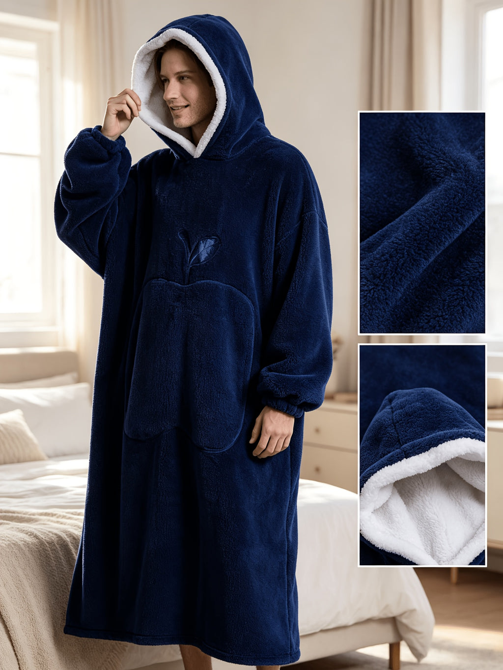 Wearable Blanket Hoodie | Oversized Hooded Polyester Knit, Multiple Colors