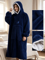 Wearable Blanket Hoodie | Oversized Hooded Polyester Knit, Multiple Colors