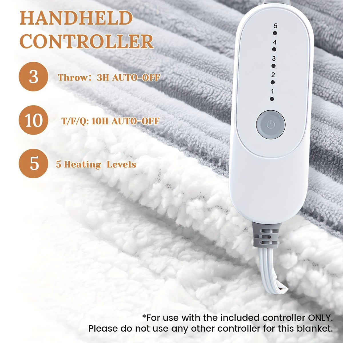 Heated flannel throw blanket feature