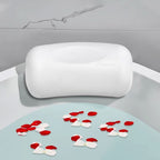 Ergonomic Bath Pillow | Nonslip Support, Cushioned Design, White Finish