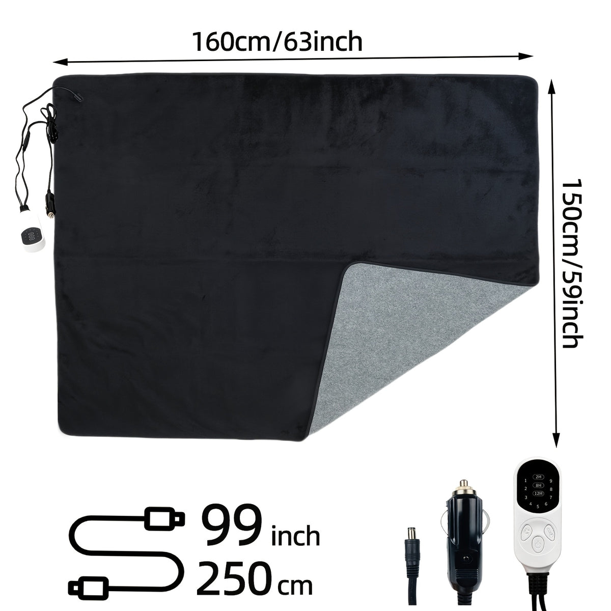 12V heated car blanket detail 3