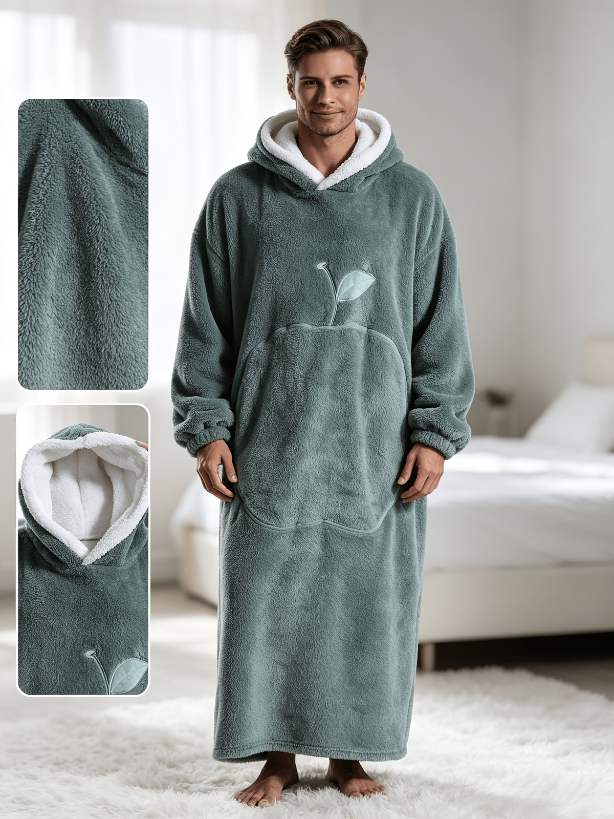 Wearable Blanket Hoodie | Oversized Hooded Polyester Knit, Multiple Colors