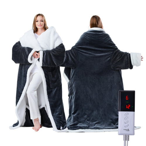 Wearable Heated Throw | Sleeves, Pocket And 6 Heat Levels
