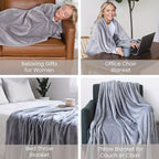 Wearable Blanket | Long Flannel Design With Double Pockets, Polyester, Multiple Colors