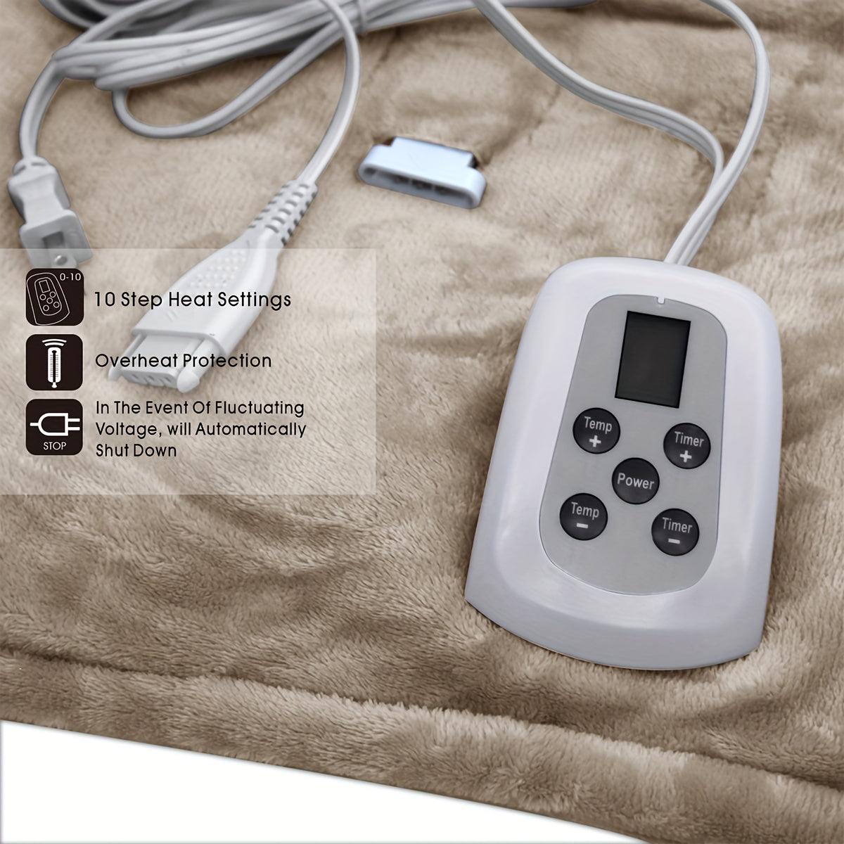 Flannel Electric Blanket | 10 Heat Levels And Machine Washable – product image 2