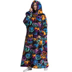 Wearable Blanket Hoodie | Printed Plush Design With Large Pocket, Polyester Flannel