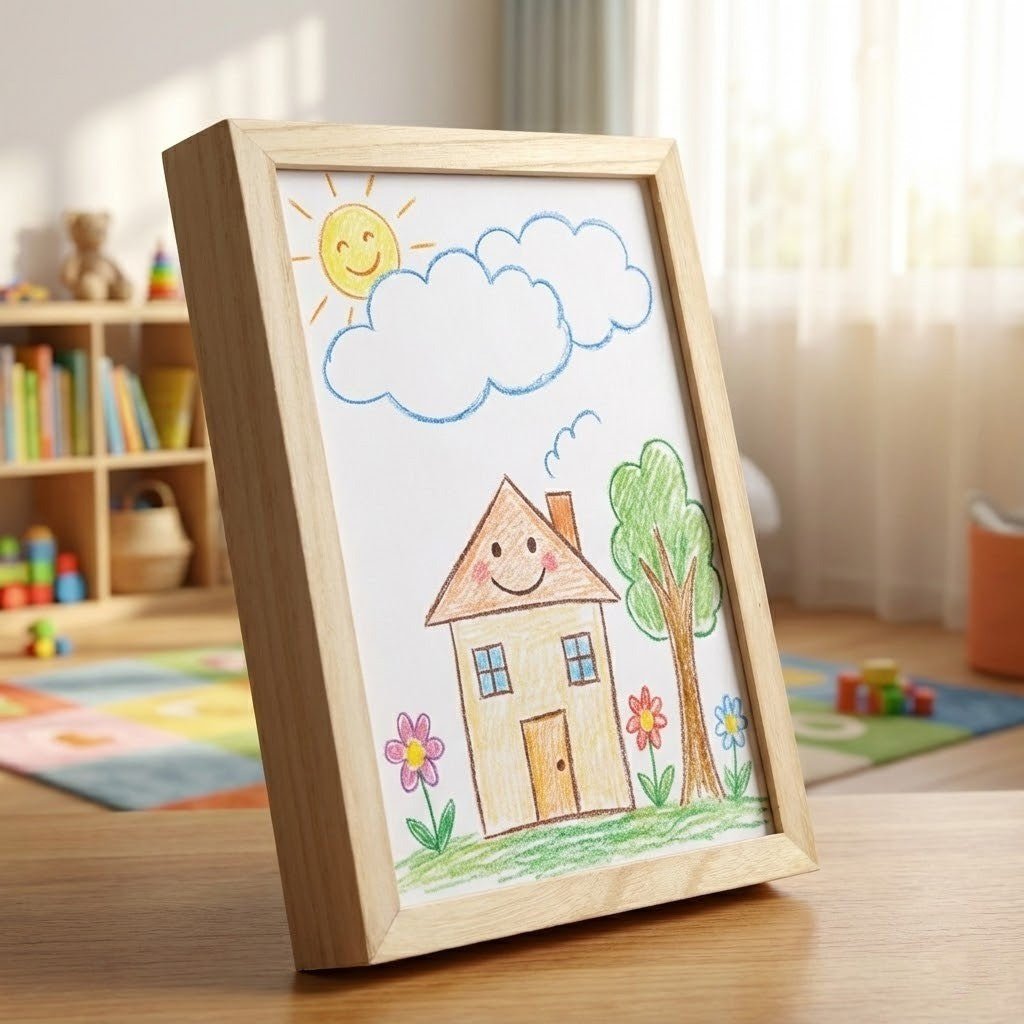 Wood-Look Display Frame | Integrated Storage, A3 or A4 Format, Choice of Finish 2