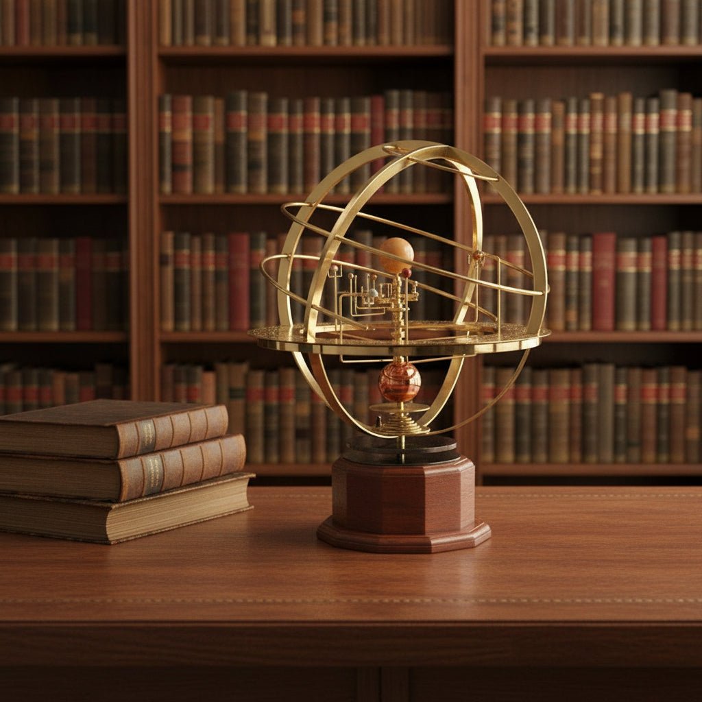 Decorative Solar System Model | Five-Planet Design, Brass, Polished Finish detail
