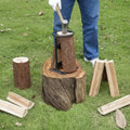 Black manual log splitter with fixed blade