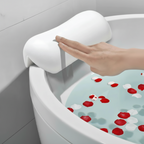 Ergonomic Bath Pillow | Nonslip Support, Cushioned Design, White Finish detail