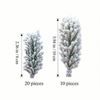 Artificial cedar sprig guide showing 2.36 inch twenty-piece and 3.94 inch ten-piece options