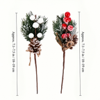 Artificial berry sprigs size guide showing approximate 7.1 to 7.5 inch length