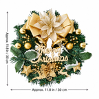 Size guide for the artificial Christmas wreath with gold bells showing approximately 11.8 inches or 30 centimeters