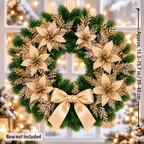 Artificial pine wreath styling size guide showing approximately 39 to 40 centimeters with bow not included