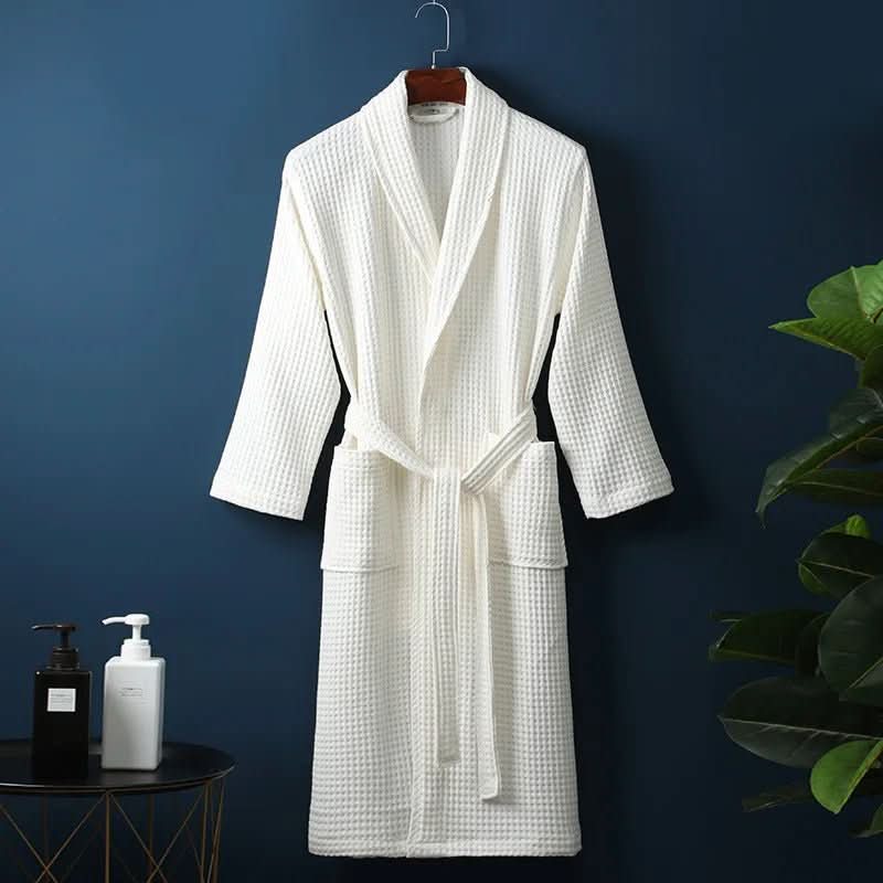 Waffle-texture bathrobe product image 1