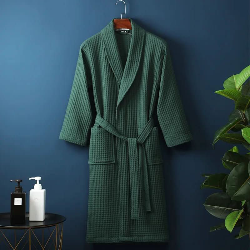 Waffle-texture bathrobe product image 3