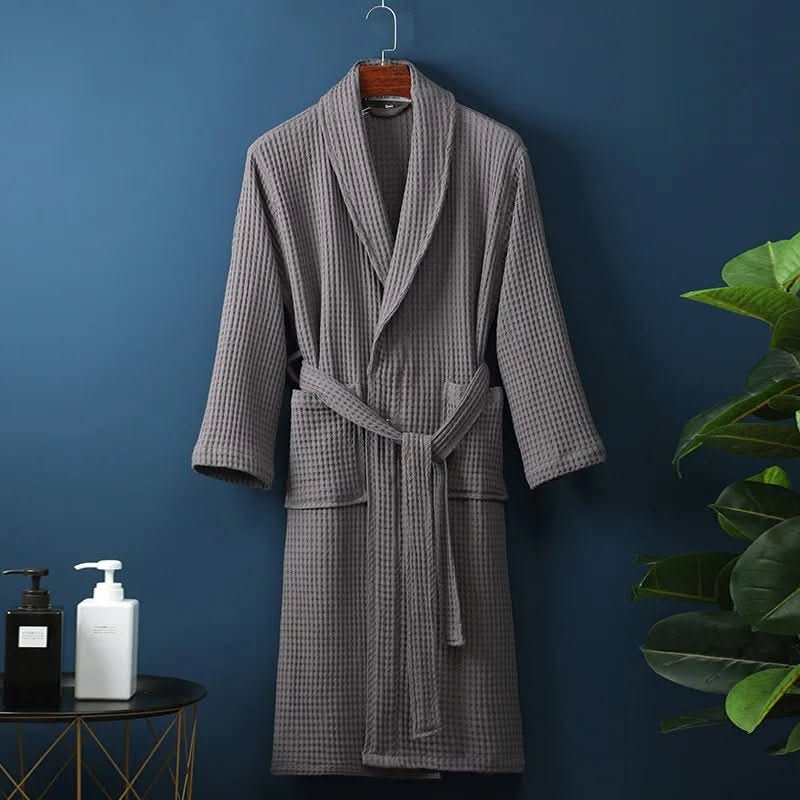 Waffle-texture bathrobe product image 4