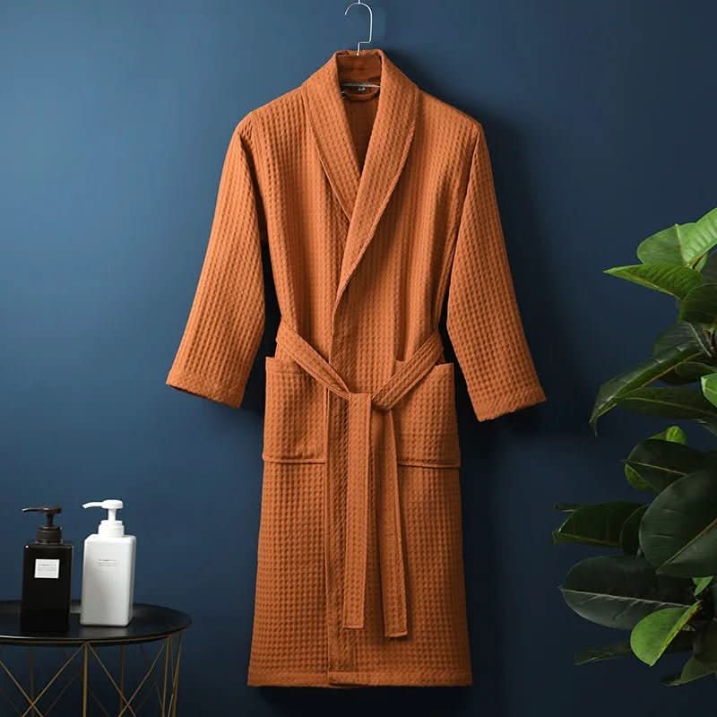 Waffle-texture bathrobe product image 5
