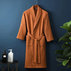 Waffle-texture bathrobe product image 5