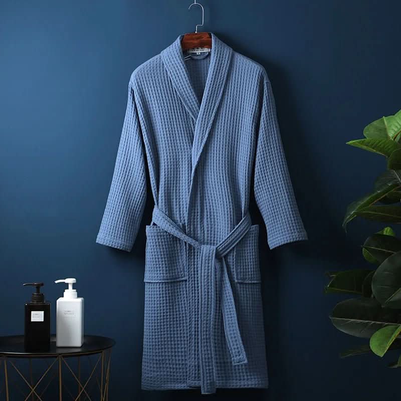 Waffle-texture bathrobe product image 6