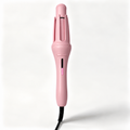 Pink automatic hair curler isolated from the original upright source view