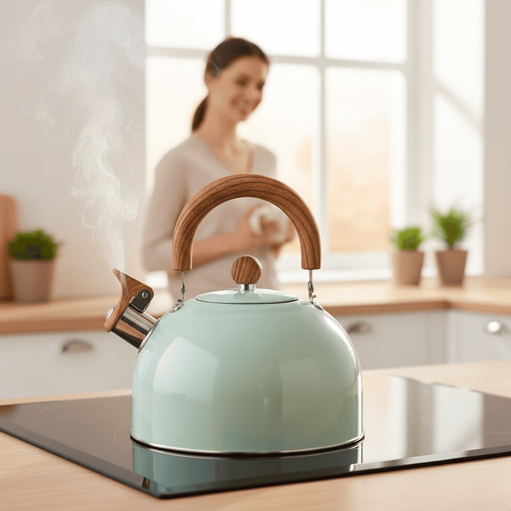 Whistling Stovetop Kettle with 3-liter stainless steel design — product image 2