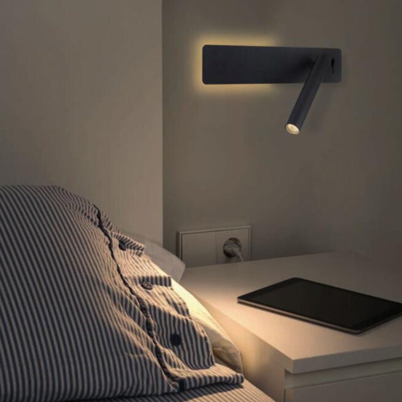 Adjustable LED Reading Light with rotatable bedside wall fixture — product image 3