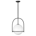 Opal Glass Pendant Light | Adjustable Dining Room Fixture - Pendant Light product view 5