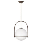 Opal Glass Pendant Light | Adjustable Dining Room Fixture - Pendant Light product view 7
