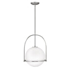 Opal Glass Pendant Light | Adjustable Dining Room Fixture - Pendant Light product view 9