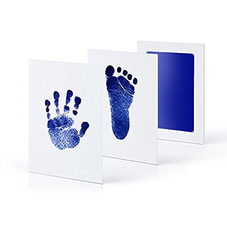 Baby handprint kit in navy with matching hand and foot impressions