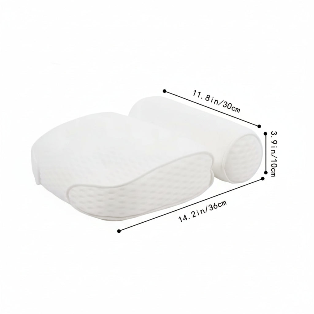 Bath Pillow | Ergonomic Neck Support, Quick Drying Mesh, White Finish — product image 7