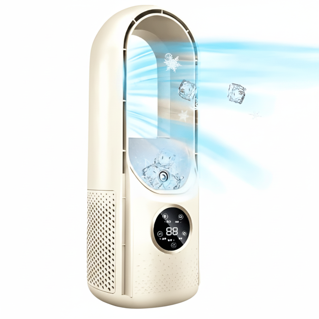 Bladeless Air Cooler | Oscillating Cooling, Compact Tower Design, White — product image 4