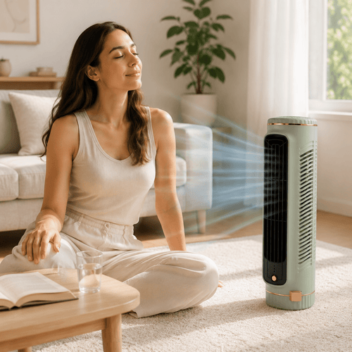 Bladeless Tower Fan | 360 Degree Air Circulation, Quiet Cooling, White — product image 2