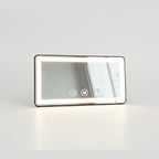 Slim black car visor makeup mirror with LED frame