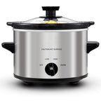 Stainless steel 1.5 quart slow cooker with glass lid
