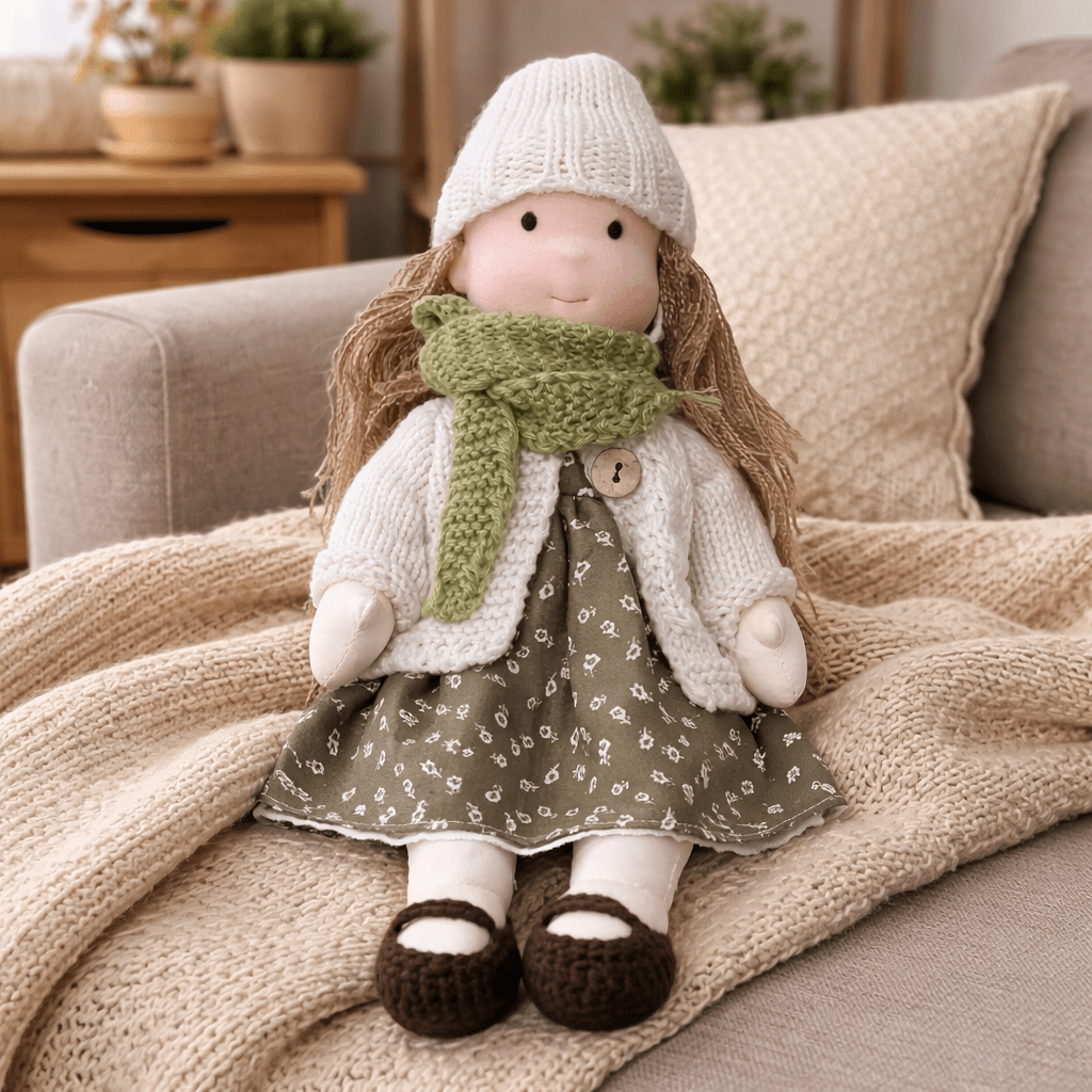 Handmade Waldorf-Style Doll | Cotton Body, Soft Construction, Multicolor Finish 4